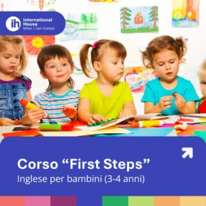 Bambini 3-4 anni che imparano inglese con giochi e attività ludiche nel corso First Steps di International House Milano